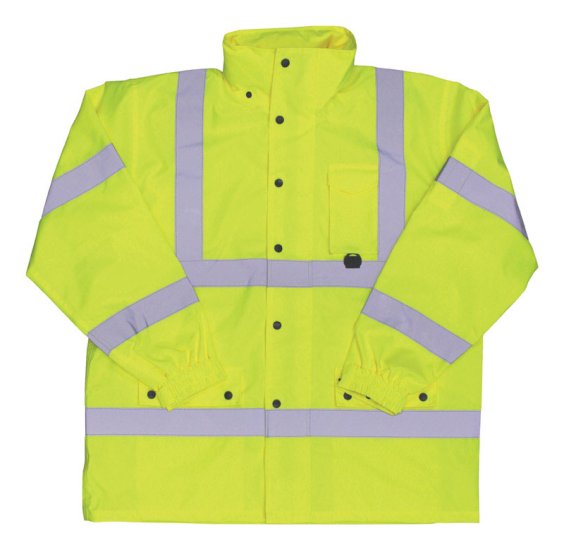 (image for) Hi-Vis Yellow Polyester Rain Jacket XL