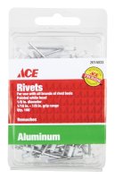 (image for) 1/8 in. Dia. x 1/8 in. Aluminum Blind Rivets White 100 pk