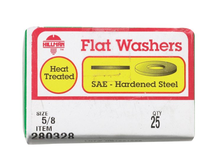 (image for) Yellow Dichromate Steel 5/8 in. SAE Flat Washer 25 pk