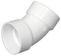 (image for) Schedule 40 4 in. Hub x 4 in. Dia. Hub PVC 45 Deg