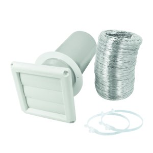 (image for) 4 in. W X 6 in. L White Plastic Dryer Vent Kit