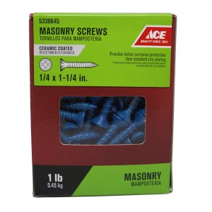 (image for) 1/4 in. x 1-1/4 in. L Phillips Flat Head Masonry Screws 1 lb