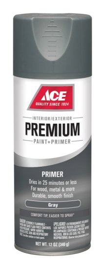 (image for) Premium Smooth Gray Enamel Primer Spray Paint 12 oz.