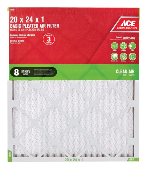 (image for) 20 in. W x 24 in. H x 1 in. D Pleated 8 MERV Pleated Air Fil