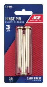 (image for) 3 in. L Satin Brass Hinge Pin 3 pk
