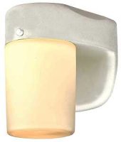 (image for) White Lantern Wall Fixture with Photocell