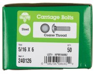 (image for) 5/16 in. Dia. x 6 in. L Zinc-Plated Steel Carriage Bolt