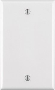 (image for) White 1 gang Thermoset Plastic Blank Wall Plate 1 pk