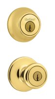 (image for) Tylo Polished Brass Entry Lock and Single Cylinder Deadb