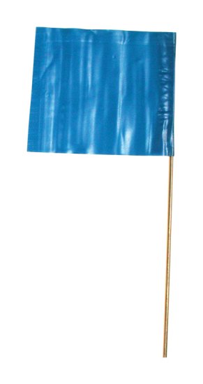 (image for) 21 in. Blue Marking Flags Polyvinyl 100 pk