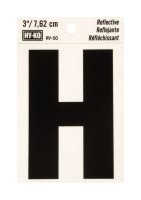 (image for) 3 in. Reflective Black Vinyl Self-Adhesive Letter H 1 pc.
