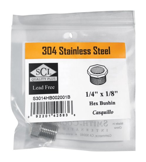 (image for) 1/4 in. MPT x 1/8 in. Dia. FPT Stainless Steel Hex