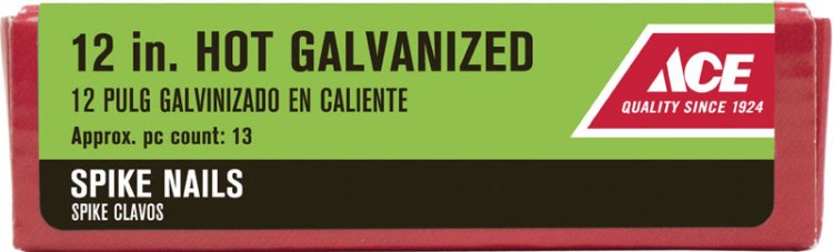 (image for) 12 in. Spike Hot-Dipped Galvanized Steel Nail Diamond 5 lb.