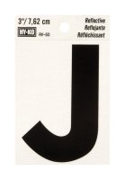 (image for) 3 in. Reflective Black Vinyl Self-Adhesive Letter J 1 pc.