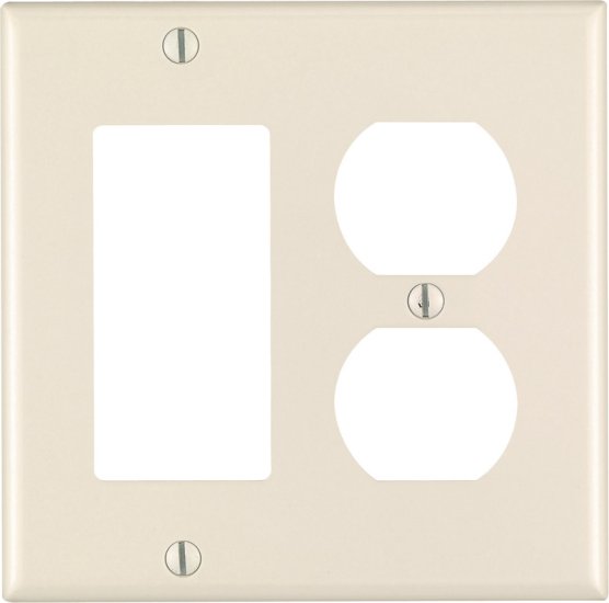 (image for) Almond 2 gang Thermoset Plastic Duplex/GFCI/Rocker Wall Plate