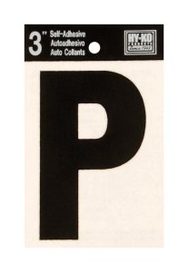 (image for) 3 in. Black Vinyl Self-Adhesive Letter P 1 pc.