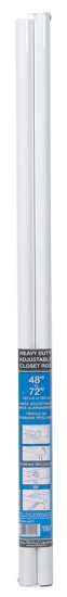 (image for) 72 L X 1-1/4 in. D Adjustable White Steel Closet Rod
