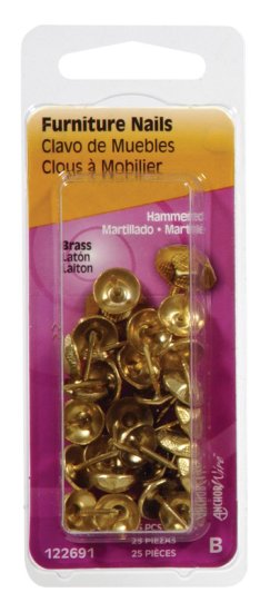 (image for) 4.88 in. Furniture Brass-Plated Brass Nail Hammered