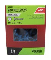 (image for) 1/4 in. x 2-1/4 in. L Phillips Flat Head Masonry Screws 1 lb