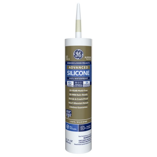 (image for) GE Advanced Almond Silicone 2 Window and Door Caulk Sealant 10.1