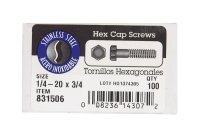 (image for) 1/4-20 in. Dia. x 3/4 in. L Stainless Steel Hex Head Cap