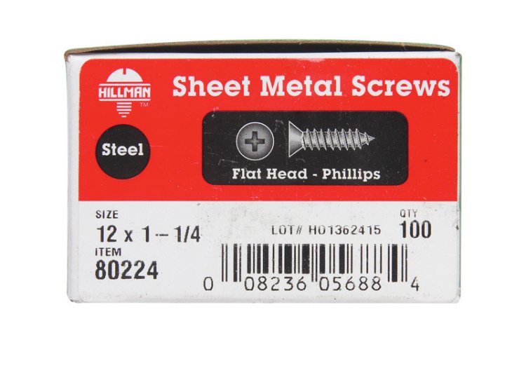 (image for) No. 12 x 1-1/4 in. L Phillips Flat Head Zinc-Plated Stee