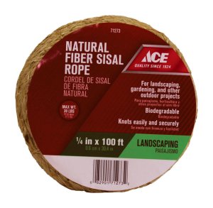 (image for) 1/4 in. Dia. x 100 ft. L Brown Twisted Sisal Rope