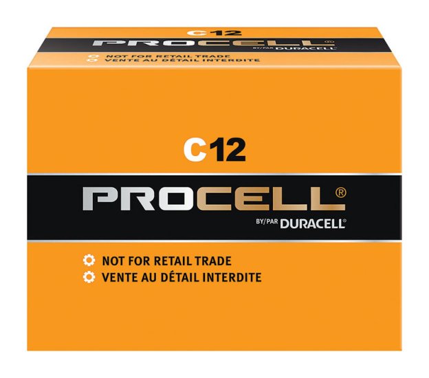 (image for) C Procell Alkaline Batteries 12 pk Boxed