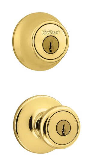 (image for) Tylo Polished Brass Entry Lock and Single Cylinder Deadb