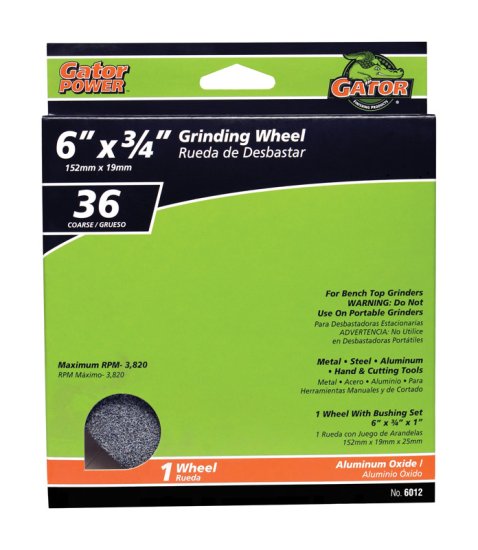(image for) 6 in. Dia. x 3/4 in. thick x 1 in. Grinding Wheel 1 pc.