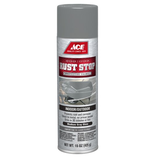 (image for) Rust Stop Gloss Medium Gray Spray Paint 15 oz.