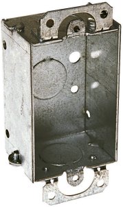 (image for) 3 in. Rectangle Steel 1 gang Switch Box Gray