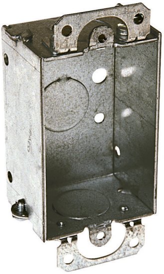 (image for) 3 in. Rectangle Steel 1 gang Switch Box Gray