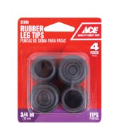 (image for) Rubber Leg Tip Black Round 3/4 in. W 4 pk