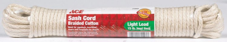 (image for) 3/16 in. Dia. x 50 ft. L Natural Braided Cotton Cord