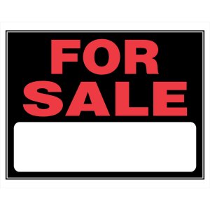 (image for) Hillman English Black For Sale Sign 15 in. H X 19 in. W