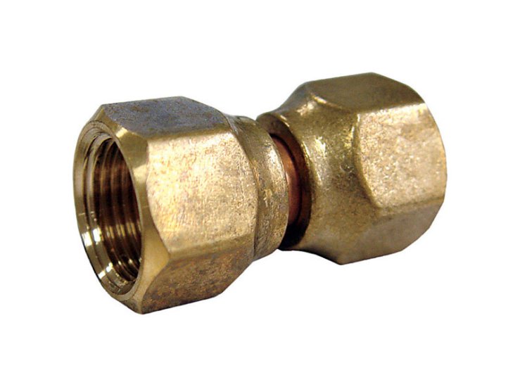 (image for) 1/2 in. Flare x 1/2 in. Dia. Flare Brass Swivel Connector