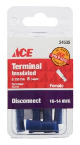 (image for) Insulated Wire Female Disconnect Blue 6 pk