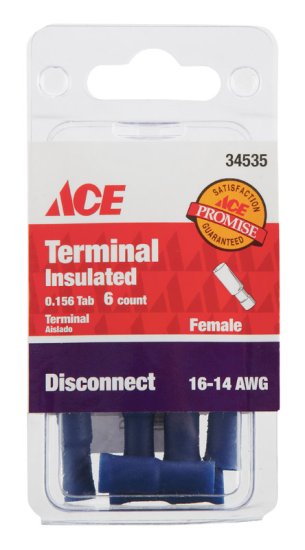 (image for) Insulated Wire Female Disconnect Blue 6 pk