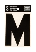 (image for) 3 in. Black Vinyl Self-Adhesive Letter M 1 pc.