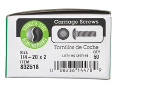 (image for) 1/4 in. Dia. x 2 in. L Stainless Steel Carriage Bolt 50