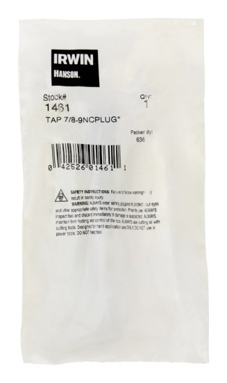 (image for) High Carbon Steel SAE Fraction Tap 7/8 in.-9NC 1 pc