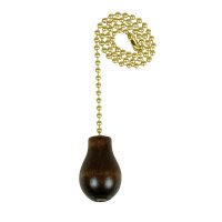 (image for) 13.25 in. Polished Brass Pull Chain Walnut Knob