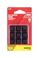 (image for) Vinyl Self Adhesive Bumper Pads Brown Square 1/2 in. W x 1/2