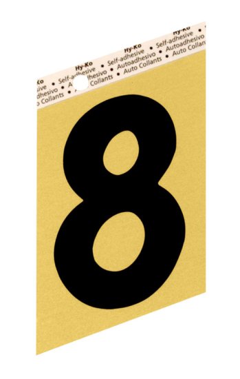 (image for) 3-1/2 in. Black Aluminum Self-Adhesive Number 8 1 pc.