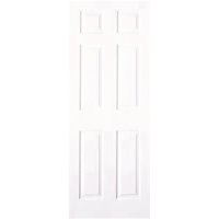 (image for) 30 in. x 80 in. Textured 6-Panel Primed White Hollow Core Compos