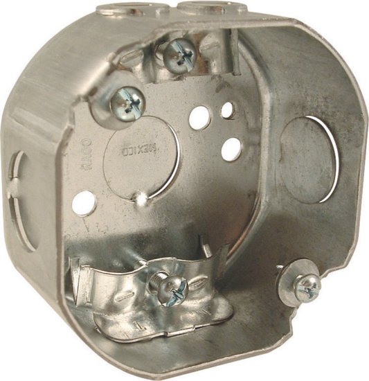 (image for) 3-1/2 in. Octagon Steel 1 gang Junction Box Gray