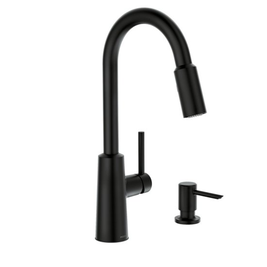(image for) Moen Nori One Handle Matte Black Kitchen Faucet