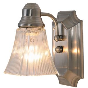 (image for) 4-3/4 in. Brushed Nickel Sconce with Clear Ribbed Glass