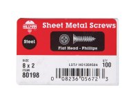 (image for) No. 8 x 2 in. L Phillips Flat Head Zinc-Plated Steel She